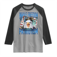 Funny Inhale Freedom Exhale Patriotism Raglan Shirt American Pride Eagle 4th Of July - Wonder Print Shop