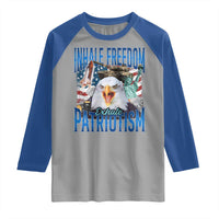 Funny Inhale Freedom Exhale Patriotism Raglan Shirt American Pride Eagle 4th Of July - Wonder Print Shop