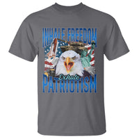 Funny Inhale Freedom Exhale Patriotism T Shirt American Pride Eagle 4th Of July - Wonder Print Shop