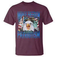 Funny Inhale Freedom Exhale Patriotism T Shirt American Pride Eagle 4th Of July - Wonder Print Shop