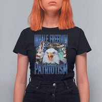 Funny Inhale Freedom Exhale Patriotism T Shirt For Women American Pride Eagle 4th Of July - Wonder Print Shop