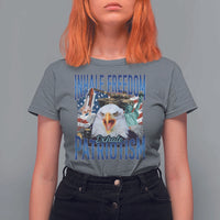 Funny Inhale Freedom Exhale Patriotism T Shirt For Women American Pride Eagle 4th Of July - Wonder Print Shop