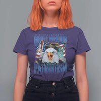 Funny Inhale Freedom Exhale Patriotism T Shirt For Women American Pride Eagle 4th Of July - Wonder Print Shop