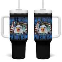 Funny Inhale Freedom Exhale Patriotism Tumbler With Handle American Pride Eagle 4th Of July - Wonder Print Shop