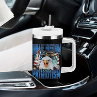 Funny Inhale Freedom Exhale Patriotism Tumbler With Handle American Pride Eagle 4th Of July - Wonder Print Shop