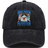 Funny Inhale Freedom Exhale Patriotism Washed Cotton Baseball Cap American Pride Eagle 4th Of July