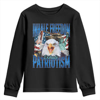 Funny Inhale Freedom Exhale Patriotism Youth Sweatshirt American Pride Eagle 4th Of July - Wonder Print Shop