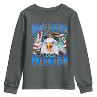 Funny Inhale Freedom Exhale Patriotism Youth Sweatshirt American Pride Eagle 4th Of July - Wonder Print Shop