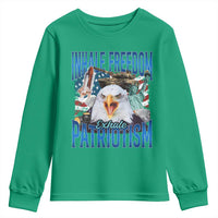 Funny Inhale Freedom Exhale Patriotism Youth Sweatshirt American Pride Eagle 4th Of July - Wonder Print Shop