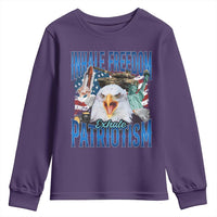 Funny Inhale Freedom Exhale Patriotism Youth Sweatshirt American Pride Eagle 4th Of July - Wonder Print Shop