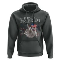 Funny Feral And Free Hoodie 4th of July Patriotic Raccoon With American Flag - Wonder Print Shop