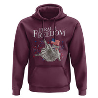Funny Feral And Free Hoodie 4th of July Patriotic Raccoon With American Flag - Wonder Print Shop