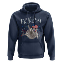 Funny Feral And Free Hoodie 4th of July Patriotic Raccoon With American Flag - Wonder Print Shop