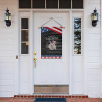 Funny Feral And Free Garden Flag 4th of July Patriotic Raccoon With American Flag