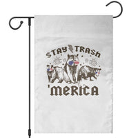 Funny Stay Trash Merica Garden Flag 4th Of July Racoon Opossum Badger - Wonder Print Shop