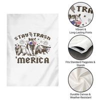 Funny Stay Trash Merica Garden Flag 4th Of July Racoon Opossum Badger - Wonder Print Shop