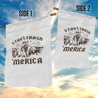 Funny Stay Trash Merica Garden Flag 4th Of July Racoon Opossum Badger - Wonder Print Shop