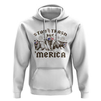 Funny Stay Trash Merica Hoodie 4th Of July Racoon Opossum Badger - Wonder Print Shop