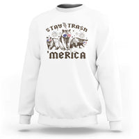 Funny Stay Trash Merica Sweatshirt 4th Of July Racoon Opossum Badger - Wonder Print Shop