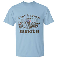 Funny Stay Trash Merica T Shirt 4th Of July Racoon Opossum Badger - Wonder Print Shop