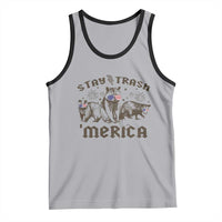 Funny Stay Trash Merica Tank Top 4th Of July Racoon Opossum Badger - Wonder Print Shop