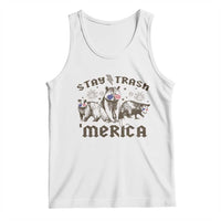 Funny Stay Trash Merica Tank Top 4th Of July Racoon Opossum Badger - Wonder Print Shop
