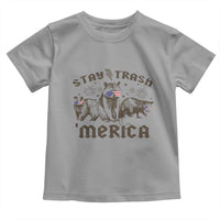 Funny Stay Trash Merica Toddler T Shirt 4th Of July Racoon Opossum Badger - Wonder Print Shop