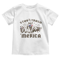 Funny Stay Trash Merica Toddler T Shirt 4th Of July Racoon Opossum Badger - Wonder Print Shop