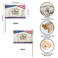 Funny Stay Trash Merica Patriotic Handheld Flag 4th Of July Racoon Opossum Badger