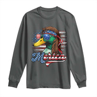 Funny Duck Merica Long Sleeve Shirt 4th Of July American Flag Patriotic Hunting - Wonder Print Shop