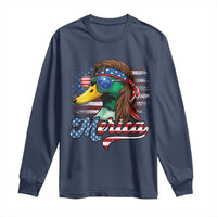 Funny Duck Merica Long Sleeve Shirt 4th Of July American Flag Patriotic Hunting - Wonder Print Shop
