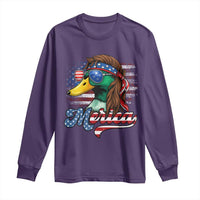 Funny Duck Merica Long Sleeve Shirt 4th Of July American Flag Patriotic Hunting - Wonder Print Shop