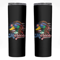 Funny Duck Merica Skinny Tumbler 4th Of July American Flag Patriotic Hunting - Wonder Print Shop