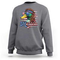 Funny Duck Merica Sweatshirt 4th Of July American Flag Patriotic Hunting - Wonder Print Shop
