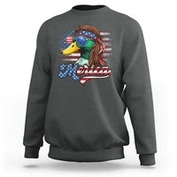 Funny Duck Merica Sweatshirt 4th Of July American Flag Patriotic Hunting - Wonder Print Shop