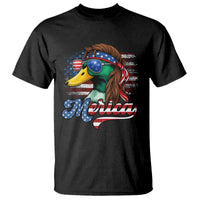 Funny Duck Merica T Shirt 4th Of July American Flag Patriotic Hunting - Wonder Print Shop