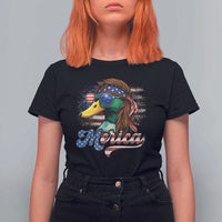 Funny Duck Merica T Shirt For Women 4th Of July American Flag Patriotic Hunting - Wonder Print Shop