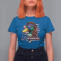 Funny Duck Merica T Shirt For Women 4th Of July American Flag Patriotic Hunting - Wonder Print Shop