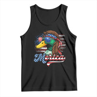 Funny Duck Merica Tank Top 4th Of July American Flag Patriotic Hunting - Wonder Print Shop
