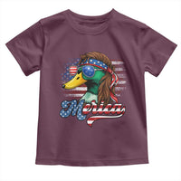 Funny Duck Merica Toddler T Shirt 4th Of July American Flag Patriotic Hunting - Wonder Print Shop