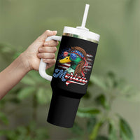 Funny Duck Merica Tumbler With Handle 4th Of July American Flag Patriotic Hunting - Wonder Print Shop