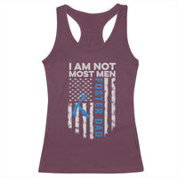 Funny Foster Parent Foster Dad Racerback Tank Top I Am Not Most Men American Flag