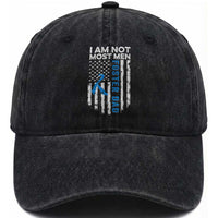 Funny Foster Parent Foster Dad Washed Cotton Baseball Cap I Am Not Most Men American Flag
