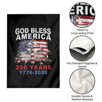 God Bless America 250 Years 1776 2026 Garden Flag Christian Cross Eagle American Flag