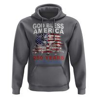 God Bless America 250 Years 1776 2026 Hoodie Christian Cross Eagle American Flag