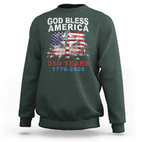 God Bless America 250 Years 1776 2026 Sweatshirt Christian Cross Eagle American Flag
