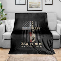 God Bless America 250 Years 1776 2026 Throw Blanket Christian Cross American Flag