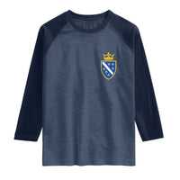 Bosnia and Herzegovina Flag Emblem with Crown Raglan Shirt