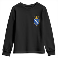 Bosnia and Herzegovina Flag Emblem with Crown Youth Sweatshirt