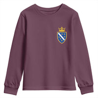Bosnia and Herzegovina Flag Emblem with Crown Youth Sweatshirt